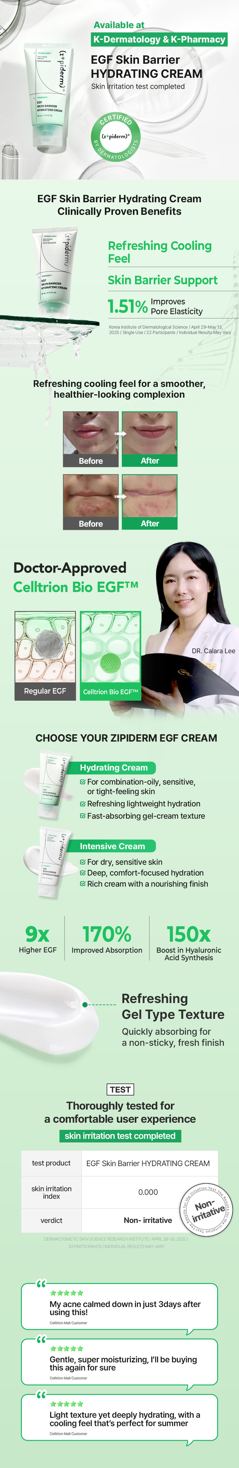 Zipiderm EGF Skin Barrier Hydrating Cream 80ml | OLIVE YOUNG Global